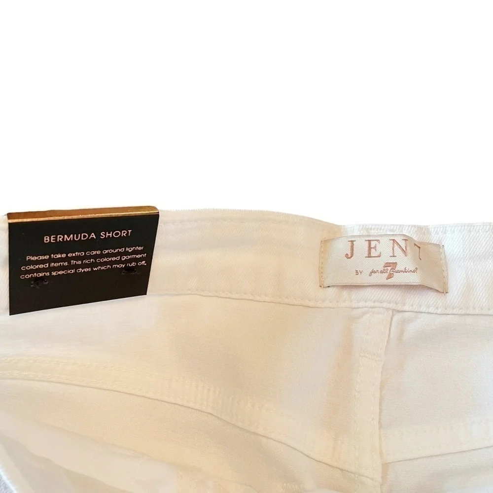 Jen7 7 For All Mankind 7FAM White Denim Bermuda Shorts Size 4 New NWT